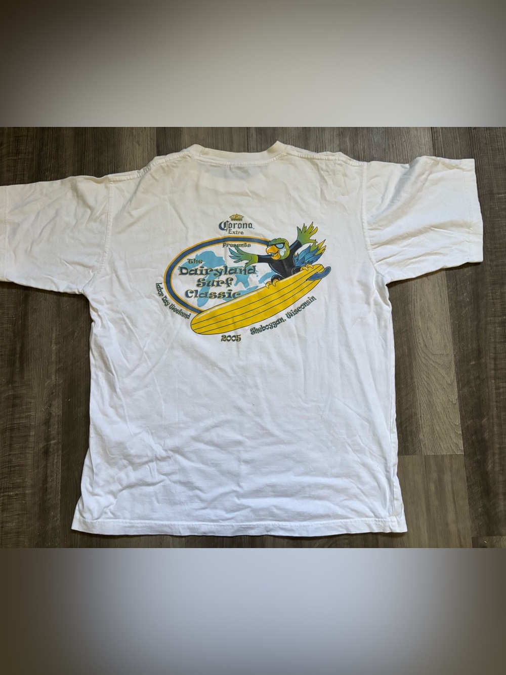 Corona Extra Destin Island Surf Classic 2005 White Graphic Tee Mens L